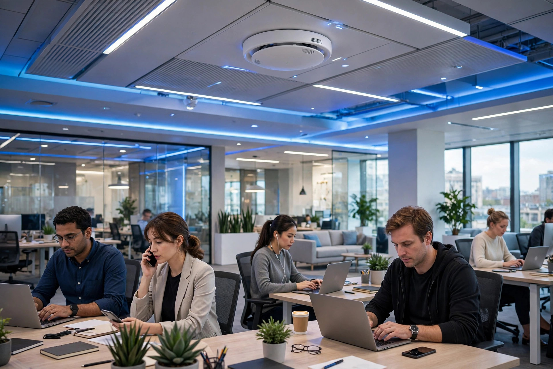 Modern office with fast business Wi-Fi and wireless networking